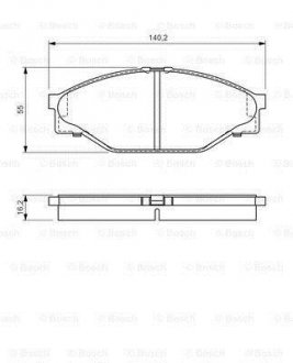 0986424225 BOSCH Тормозные колодки дисковые, к-кт.