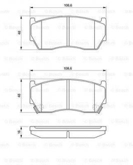 0986424369 BOSCH Тормозные колодки дисковые, к-кт.