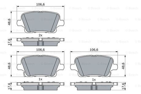 0986424872 BOSCH Тормозные колодки OPEL T. INSIGNIA 1,5-2,0 17-