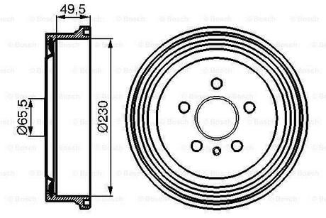 0986477104 BOSCH BOSCH OPEL Тормозной барабан задний ZAFIRA 99-,VECTRA -02