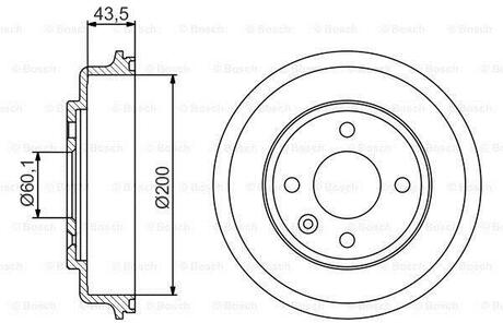 0 986 477 313 BOSCH Барабан тормозной