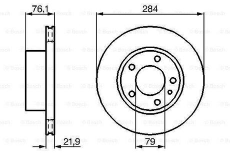 0986478043 BOSCH BOSCH BMW Диск тормозной передний 518 I -88 284 22 20.4