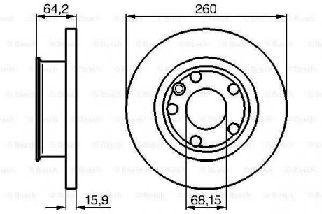 0986478547 BOSCH Тормозной диск VW California, Caravelle, Multivan, Transporter T4 F