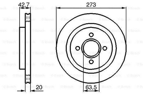 0986478816 BOSCH BOSCH VW Диск тормозной передний Bora 10/00-, A3 04/99-, Octavia 08/00-