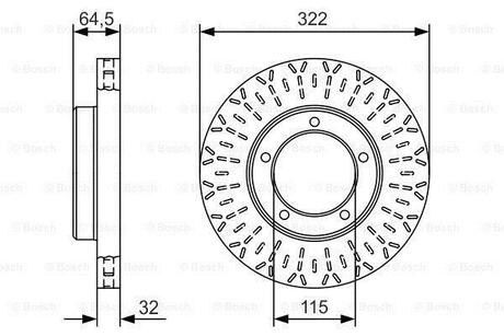 0986479A64 BOSCH Тормозной диск TOYOTA Land Cruiser J100, J105 322мм \\F \\4,2-4,7 \\98>>