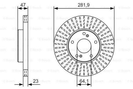 0986479A99 BOSCH BOSCH HONDA тормозной диск передн.Civic VIII 05-,Stream 01 - (282*23)