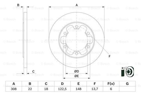 0986479D43 BOSCH BOSCH Диск торм. зад. FORD TRANSIT 15-