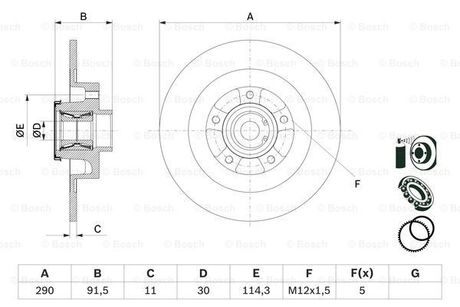 0986479F42 BOSCH TARCZA HAM. RENAULT T. MEGANE/SCENIC/TALISMAN 15- Z ЭO-YSKIEM ABS