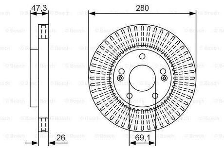 0 986 479 U10 BOSCH Тормозной диск