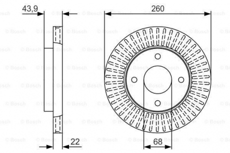 0986479U61 BOSCH Тормозной диск