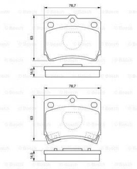 0 986 493 550 BOSCH КОЛОДКИ ТОРМОЗНЫЕ ДИСКОВЫЕ KIA PRIDE (DA) 1.1 I1.3 16V1.3 I 90-, PRIDE VAN (DA) 1.3 16V 92-99, PRIDE