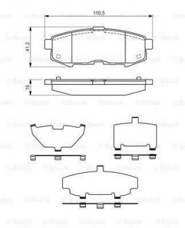 0986494319 BOSCH Тормозные колодки дисковые, к-кт.