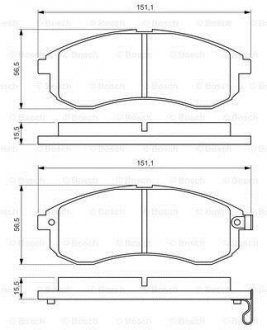 Комплект тормозных колодок дисковый тормоз BOSCH 0 986 494 362 (фото 1)