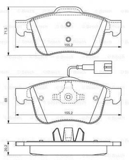 0986494465 BOSCH Тормозные колодки дисковые, к-кт.