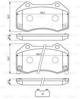 0986494718 BOSCH Комплект тормозных колодок дисковый тормоз