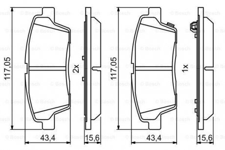 0986494766 BOSCH Дисковые тормозные колодки, комплект