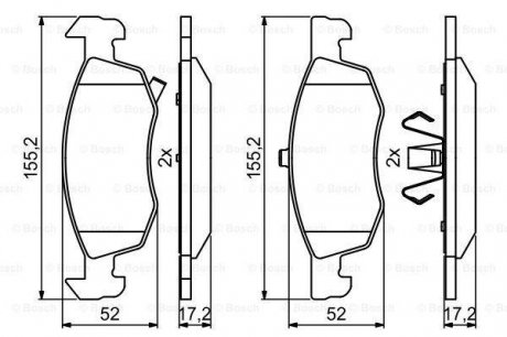 0986494824 BOSCH Колодки тормозные OPEL P. CORSA 1,0-1,6 14-