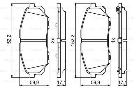 0986494827 BOSCH Тормозные колодки, дискові