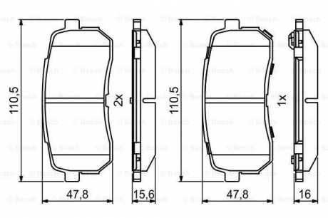 0986494828 BOSCH Тормозные колодки дискові KIA Sorento \\R \\14>>