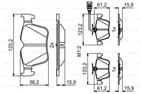 0986494835 BOSCH Тормозные колодки, дискові