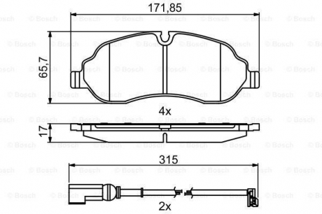 0986494845 BOSCH Тормозные колодки