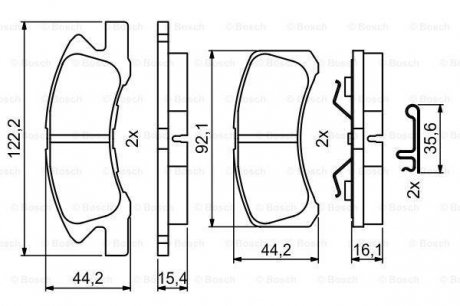 0986494878 BOSCH Тормозные накладки