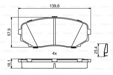 0986494879 BOSCH Тормозные колодки, дискові