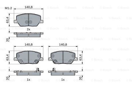 0986494941 BOSCH Тормозные колодки дискові JEEP Renegade "F "14>>