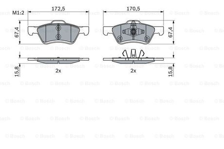 0986494960 BOSCH Колодки тормозные дискові