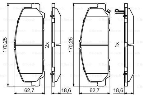 0986495375 BOSCH Колодки тормозные дискові