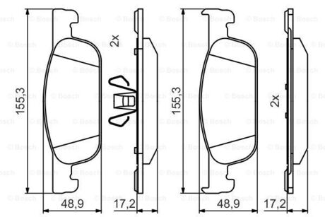 0986495424 BOSCH BOSCH RENAULT Колодки торм. передник Logan, Sandero 12-