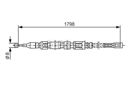 1987477211 BOSCH Трос, стояночная тормозная система