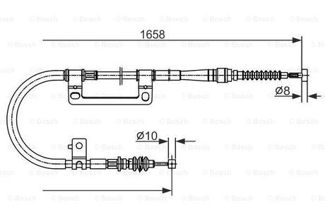 1987477331 BOSCH BOSCH FIAT Трос ручного тормоза задний PANDA 86-91