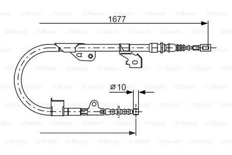 1987477536 BOSCH BOSCH Трос торм. прав. NISSAN ALMERA -00