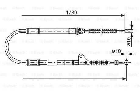 1987477540 BOSCH BOSCH TOYOTA Трос ручного тормоза AVENSIS 98- прав.