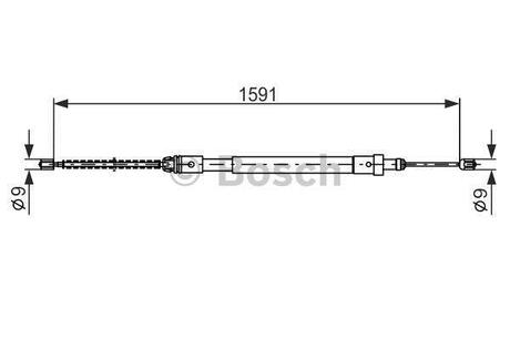 1987477580 BOSCH BOSCH CITROEN Трос ручного тормоза XSARA 1.4 97- лев.