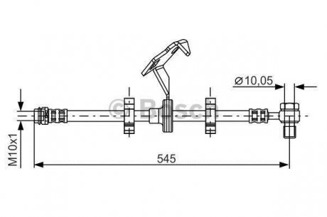 1987481078 BOSCH Шланг тормозной MERCEDES-BENZ M-CLASS (W163) 98-05