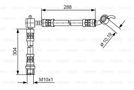 Шланг торм. пер. прав. TOYOTA YARIS -05 BOSCH 1987481485