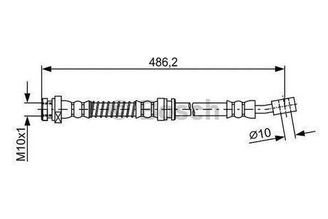 1987481866 BOSCH BOSCH HYUDAI шланг тормозной передній лів. Trajet 00-