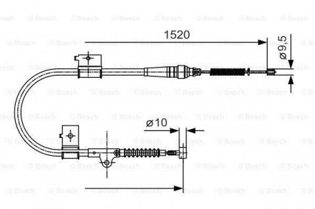 1987482051 BOSCH 1 987 482 051_трос ручника левый l=1324 drum ford maverick, nissan terrano 2.42.7td 96>