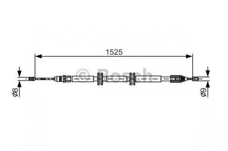 1987482142 BOSCH Трос ручного, R 4x4 (1525/1235mm)