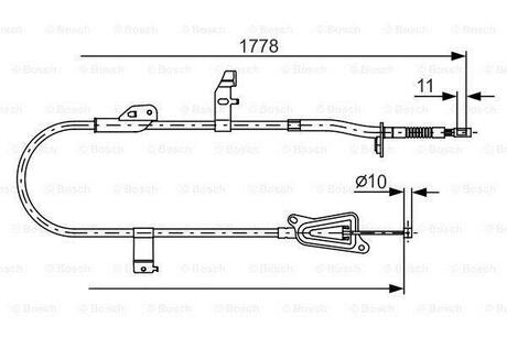 1987482304 BOSCH BOSCH NISSAN Трос ручн.тормоза лев.Primera 02-