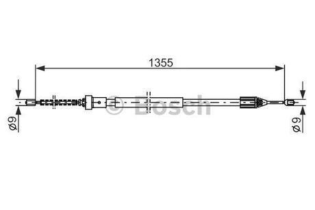 1987482309 BOSCH BOSCH RENAULT Трос ручного тормоза задн. правый Twingo 07-