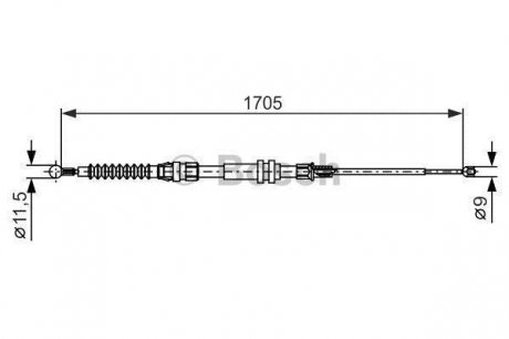 1 987 482 377 BOSCH Трос, стояночная тормозная система