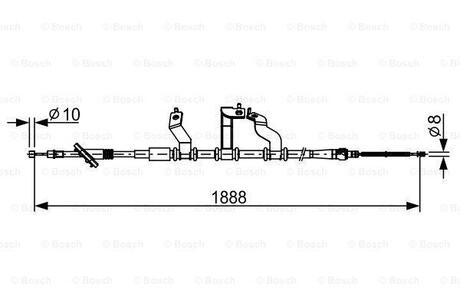 1987482532 BOSCH BOSCH Трос стояночнго тормоза cзади справа KIA SPORTAGE 04-