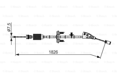 1987482795 BOSCH Трос ручного гальма BOSCH 1987482795 CITROEN C4 GRAND PICASSO I 1.6 16V 08-, 1.6HDI 06-