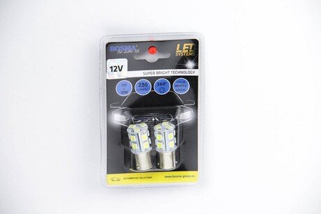 3055 BOSMA Автолампа BA15S LED 12V 13xSMD 5050 LED WHITE (2 шт)