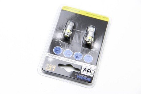 Автолампа T10 LED 12V 5XSMD 5050 LED WHITE (2 шт) BOSMA 4182