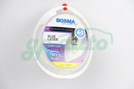 5633 BOSMA Автолампа H1 BLUE LASER 12V 55W P14,5S Упаковка 2шт BOSMA 5633