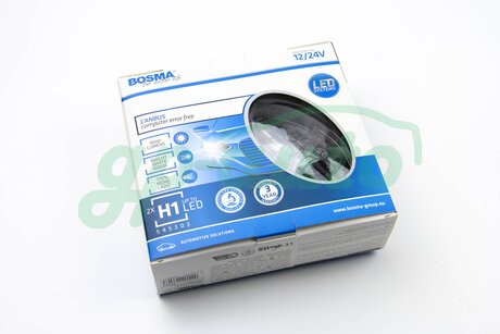 6063 BOSMA Автолампа H1 LED 12/24V 4000LM P14,5S CANBUS (2 шт) BOSMA 6063